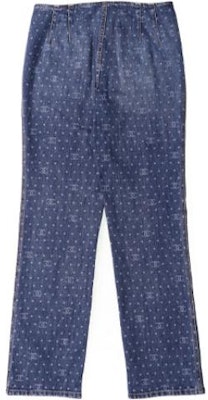 (Women) CHANEL SS23 Polka Dot Logo Denim Jeans Women - Blue P74503-V66064-NM678 Lookbook (Women) CHANEL SS23 Polka Dot Logo Denim Jeans Women - Blue P74503-V66064-NM678