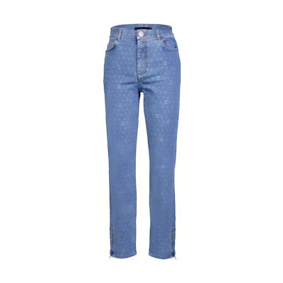 (Women) CHANEL SS23 Polka Dot Print Straight-Leg Jeans Women’s Light Denim Blue P74502-V66049-NM672