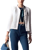 (Women) Chanel SS23 White Button-Up Long-Sleeve Casual Jacket Spring Summer P74453-V66060-00100 (Women) Chanel SS23 White Button-Up Long-Sleeve Casual Jacket Spring Summer P74453-V66060-00100