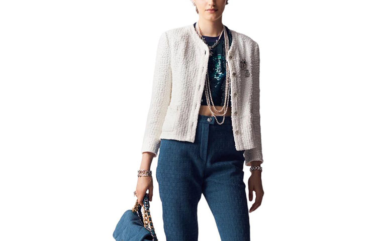 (Women) Chanel SS23 White Button-Up Long-Sleeve Casual Jacket Spring Summer P74453-V66060-00100 圖 2