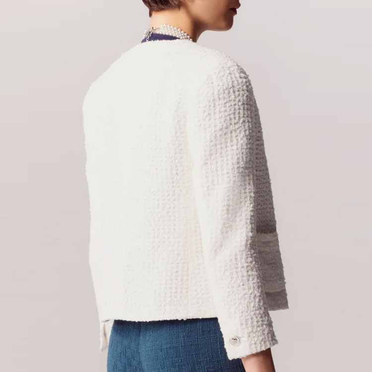 (Women) Chanel SS23 White Button-Up Long-Sleeve Casual Jacket Spring Summer P74453-V66060-00100 圖 4