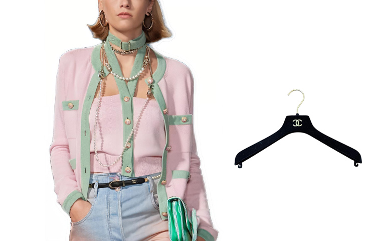 Order (W) 香奈儿 SS24 圆领休闲羊绒毛衣 浅粉色 带衣架 P76463-K10983-NU526