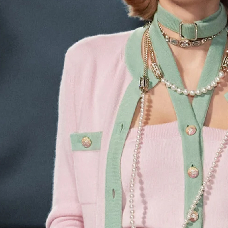 Purchase (W) 香奈儿 SS24 圆领休闲羊绒毛衣 浅粉色 带衣架 P76463-K10983-NU526