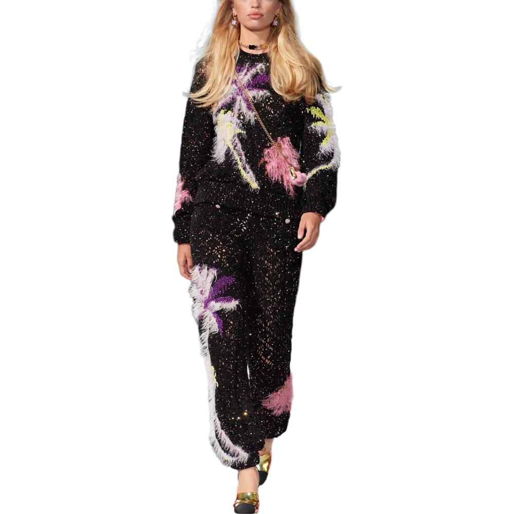 (Women) CHANEL SS24  Floral Crochet Round Neck Sweater Black P76571-K11030-NU536