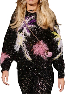 (Women) CHANEL SS24 Floral Crochet Round Neck Sweater Black P76571-K11030-NU536 Lookbook (Women) CHANEL SS24 Floral Crochet Round Neck Sweater Black P76571-K11030-NU536