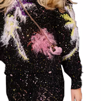 Shop (Women) CHANEL SS24 Floral Crochet Round Neck Sweater Black P76571-K11030-NU536