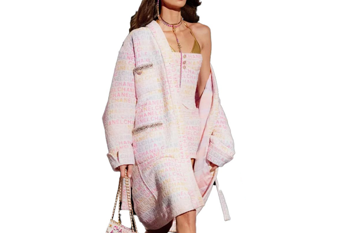 (Women) CHANEL SS24  Floral Print Long Jacket with Letter Pattern Buttons. P76296-V68251-NS965 圖 2