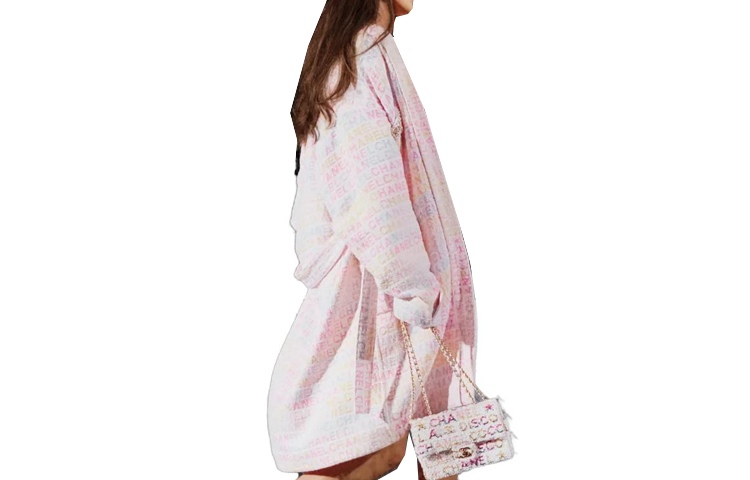 (Women) CHANEL SS24  Floral Print Long Jacket with Letter Pattern Buttons. P76296-V68251-NS965 圖 3