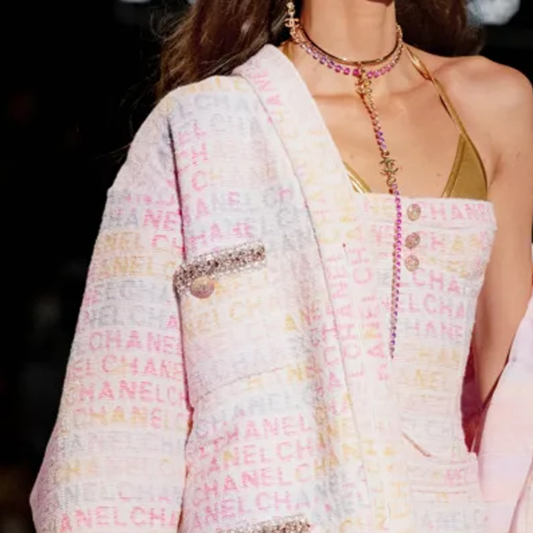 (Women) CHANEL SS24  Floral Print Long Jacket with Letter Pattern Buttons. P76296-V68251-NS965 圖 6