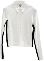 Order (Women) CHANEL SS24 Knit Sweater White - Colorblock Stripe Logo Embossed Design P74529-K10910-NR541