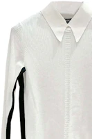 Details for (Women) CHANEL SS24 Knit Sweater White - Colorblock Stripe Logo Embossed Design P74529-K10910-NR541