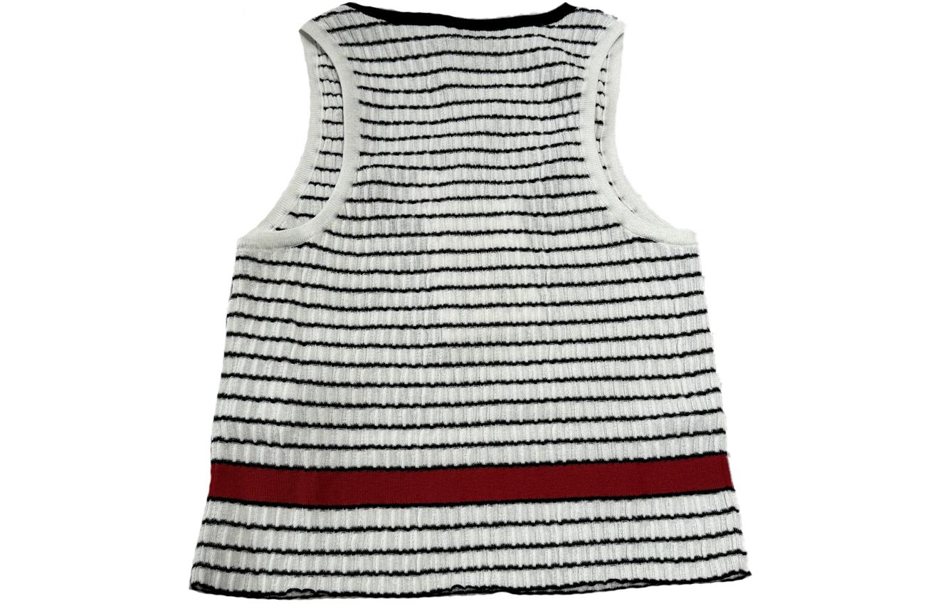 Lookbook (W) CHANEL SS24 ロゴ刺繍ストライプノースリーブニットトップ P76858-K11060-NV309