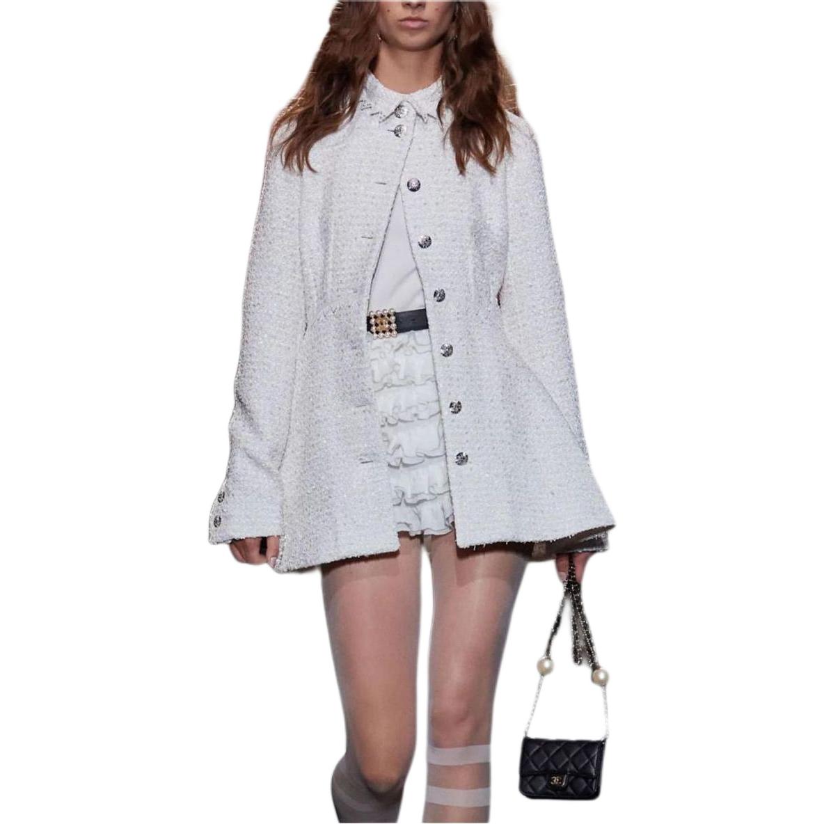 (Women) CHANEL SS24  White Solid Hollow Pattern Button-Down Jacket P77235-V68962-NX008