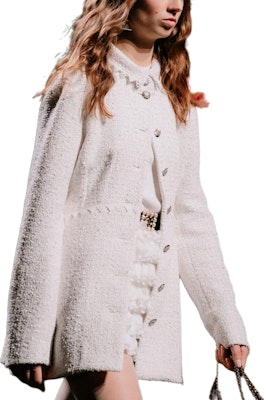 (Women) CHANEL SS24 White Solid Hollow Pattern Button-Down Jacket P77235-V68962-NX008 Lookbook (Women) CHANEL SS24 White Solid Hollow Pattern Button-Down Jacket P77235-V68962-NX008
