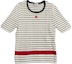Order (Women) CHANEL SS24 White Striped Logo Embroidered Knit Short-Sleeve Top. P76857-K11060-NV309