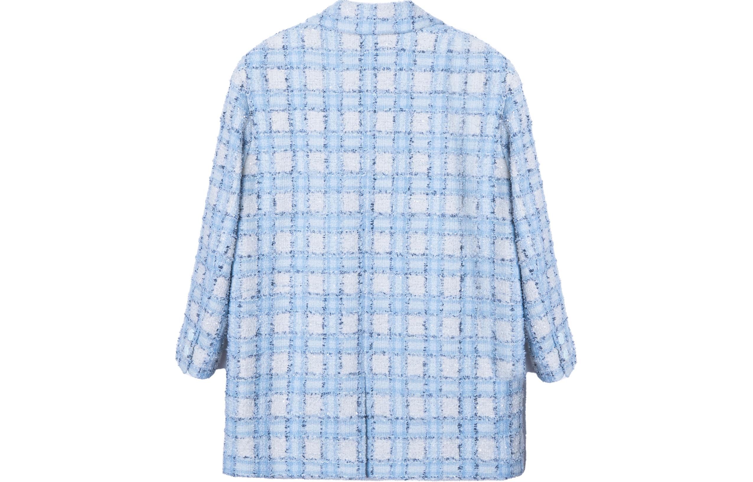 Lookbook (Women) Chanel SS24 Blue Patch Pocket Plaid Button-Up Jacket P73383-V64905-NJ572