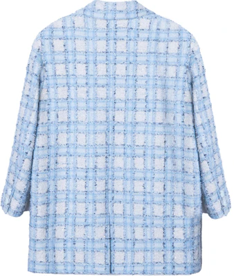 (Women) Chanel SS24 Blue Patch Pocket Plaid Button-Up Jacket P73383-V64905-NJ572 Lookbook (Women) Chanel SS24 Blue Patch Pocket Plaid Button-Up Jacket P73383-V64905-NJ572