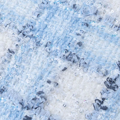 (Women) Chanel SS24 Blue Patch Pocket Plaid Button-Up Jacket P73383-V64905-NJ572 Details for (Women) Chanel SS24 Blue Patch Pocket Plaid Button-Up Jacket P73383-V64905-NJ572