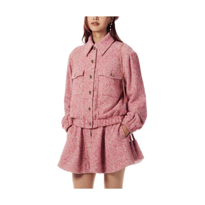 (Women) CHANEL SS24 Striped Pink Mid-Rise A-Line Casual Skirt for Women. P76696-V68544-NU892