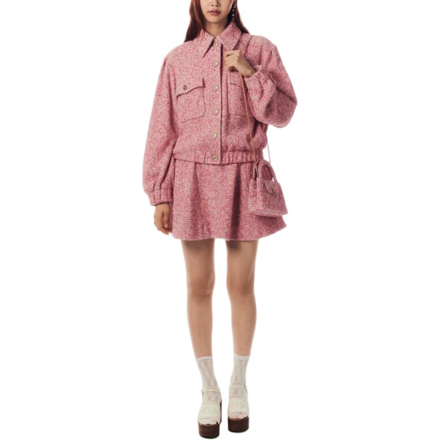 Lookbook (W) 香奈兒SS24條紋粉色中腰A字休閒裙女款 P76696-V68544-NU892