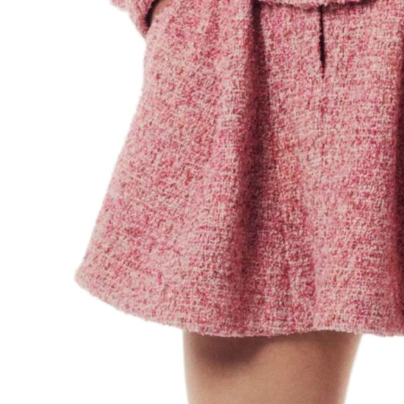 Details for (W) 香奈兒SS24條紋粉色中腰A字休閒裙女款 P76696-V68544-NU892