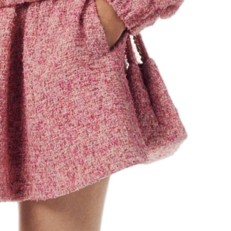 Sizing (W) 香奈兒SS24條紋粉色中腰A字休閒裙女款 P76696-V68544-NU892