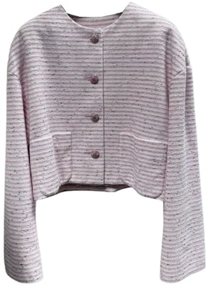 (Women) CHANEL SS24 Striped Single-Breasted Round Neck Long Sleeve Pink Jacket Women P76335-V68174-NT048 Buy (Women) CHANEL SS24 Striped Single-Breasted Round Neck Long Sleeve Pink Jacket Women P76335-V68174-NT048