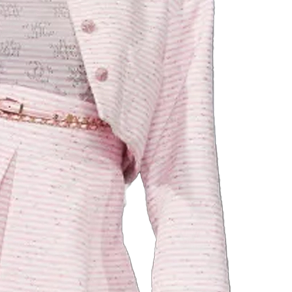 Shop (W) CHANEL SS24 Jaket Pink Bergaris Lengan Panjang Wanita P76335-V68174-NT048