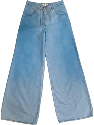 (Women) CHANEL SS24 Tie-Dye High-Waist Loose Wide-Leg Jeans Women Washed Blue. P76361-V68290-NT300 Order (Women) CHANEL SS24 Tie-Dye High-Waist Loose Wide-Leg Jeans Women Washed Blue. P76361-V68290-NT300