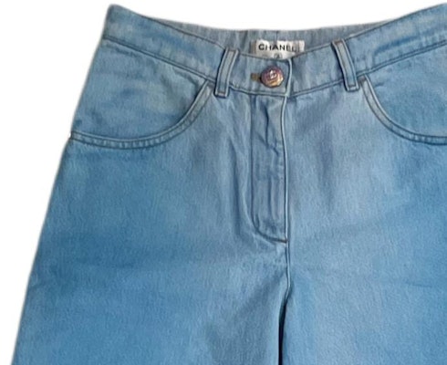 (Women) CHANEL SS24 Tie-Dye High-Waist Loose Wide-Leg Jeans Women Washed Blue. P76361-V68290-NT300 Sizing (Women) CHANEL SS24 Tie-Dye High-Waist Loose Wide-Leg Jeans Women Washed Blue. P76361-V68290-NT300