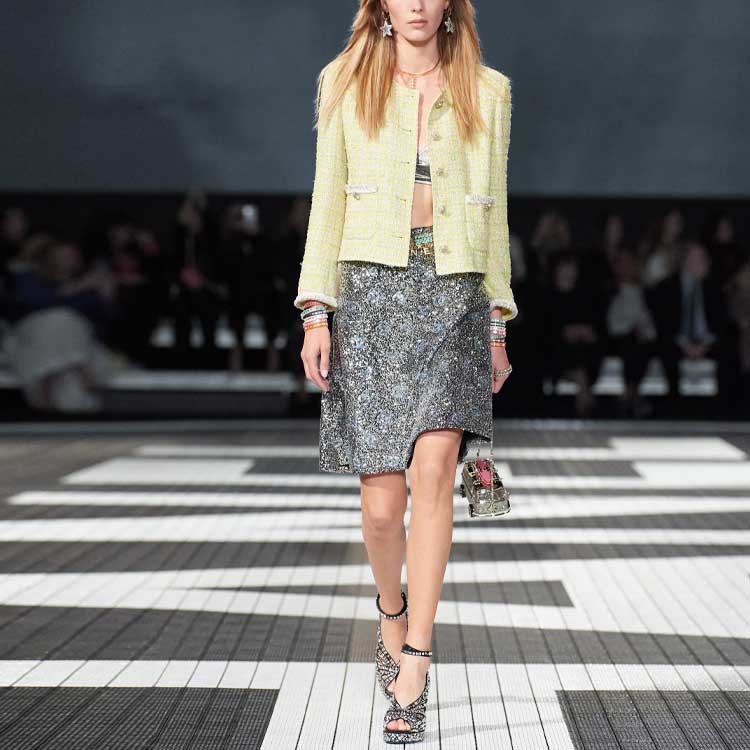 Lookbook (W) CHANEL レディース SS24 ツイード イエロー シングルブレスト ジャケット 長袖 P76339-V68243-NT160