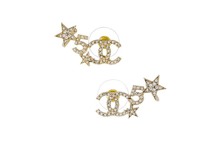 (Women) CHANEL Star No.5 Gold Metal & Rhinestone Earrings for Women - Gold. AB8071-B07810-NH432 圖 3