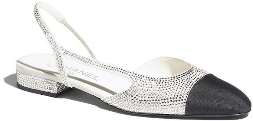 (Women) Chanel Strass 20mm Slingbacks Silver Black Grosgrain G31319-Y56637-K5973 Order (Women) Chanel Strass 20mm Slingbacks Silver Black Grosgrain G31319-Y56637-K5973