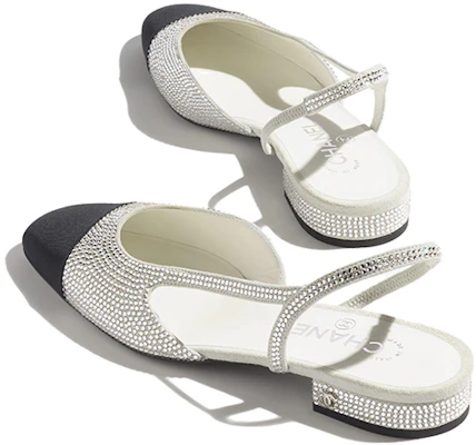 (W) Chanel Strass 20mm Slingbacks Silber Schwarz Grosgrain G31319-Y56637-K5973 Shop (W) Chanel Strass 20mm Slingbacks Silber Schwarz Grosgrain G31319-Y56637-K5973
