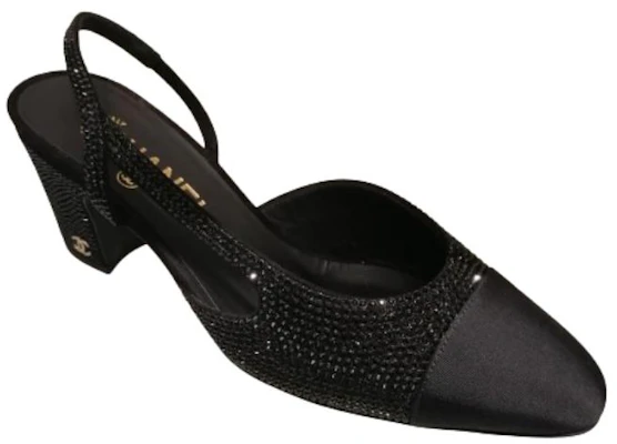 (W) Chanel Strass 65mm Slingbacks Schwarz Grosgrain G31318-Y56641-94305 Order (W) Chanel Strass 65mm Slingbacks Schwarz Grosgrain G31318-Y56641-94305