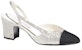 (W) Chanel Strass 65mm Slingback Perak Hitam Grosgrain G31318-Y56637-K5973