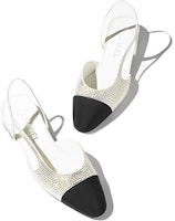 (W) シャネル ストラス 65mm スリングバック シルバーブラック (Chanel Strass 65mm Slingback Silver/Black) G31318-Y56637-K5973 Lookbook (W) シャネル ストラス 65mm スリングバック シルバーブラック (Chanel Strass 65mm Slingback Silver/Black) G31318-Y56637-K5973