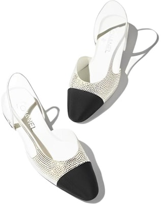 (W) Chanel Strass Slingbacks Plateados y Negros de 65mm en Grosgrain G31318-Y56637-K5973 Lookbook (W) Chanel Strass Slingbacks Plateados y Negros de 65mm en Grosgrain G31318-Y56637-K5973