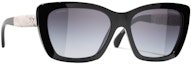 Lookbook (Women) CHANEL Stylish Butterfly Black Sunglasses for Women. CH5476Q1082S6