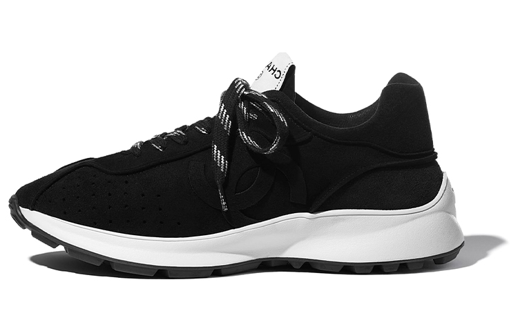 (W) Chanel Suede and Lambskin Sneakers 'Black'