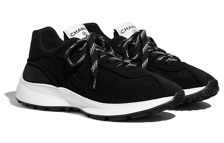 (W) Chanel Suede and Lambskin Sneakers 'Black' 圖 2