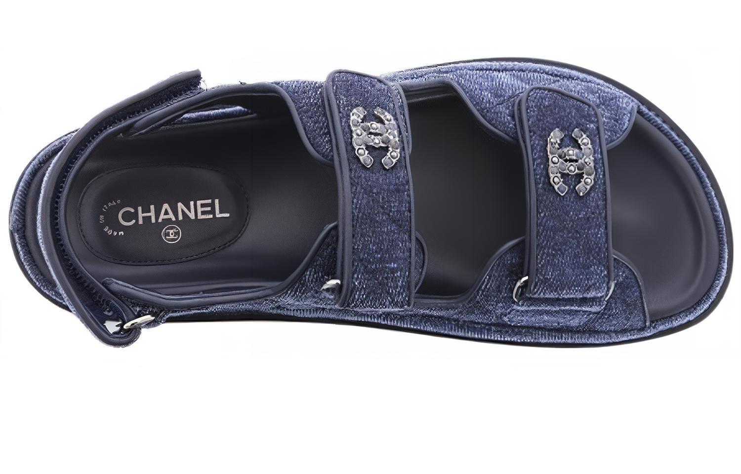 Lookbook (W) Sandalias Chanel de Gamuza y Cuero 'Azul Oscuro' G35927-X56243-0L122