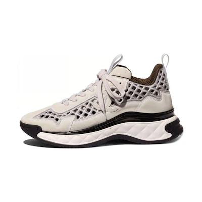 (W) Chanel Suede Calfskin and Embroidered Low-Top Sneaker 'Ivory Grey'