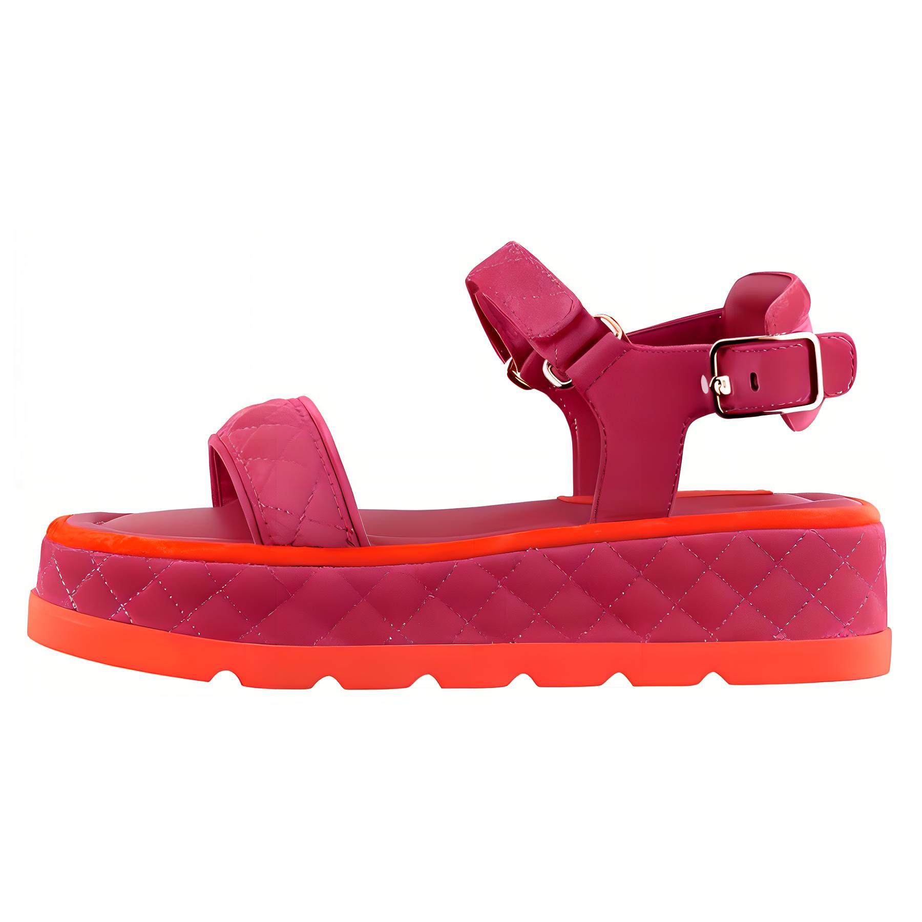 (Women) Chanel Suede Calfskin Platform Sandals 'Pink' G39143-X56600-K4375