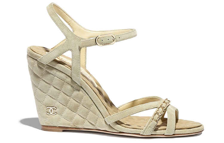 (W) Chanel Suede Calfskin Sandals 'Beige' 圖 2