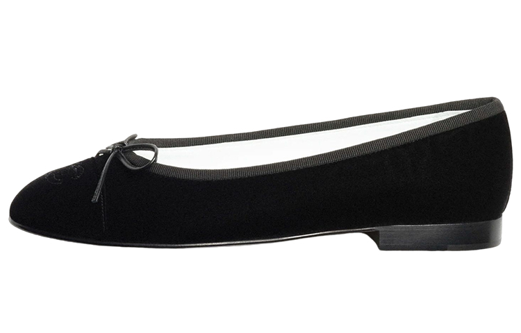 Buy (W) Chanel Suede Flat 'Logo Fashion Hitam' G02819-X56714-94305