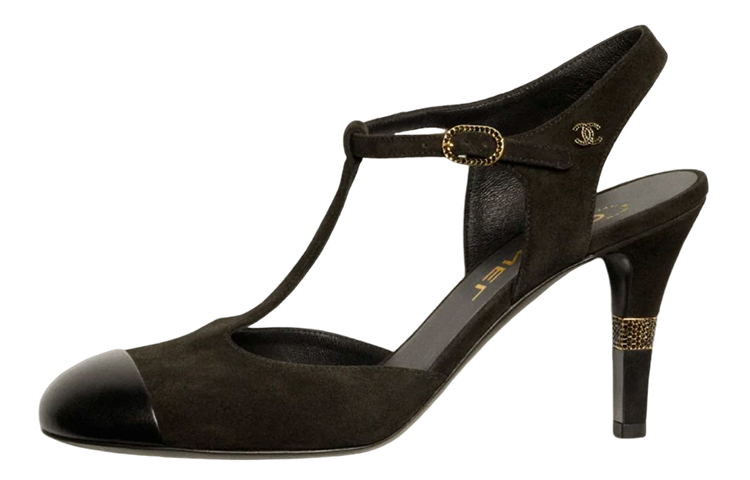 (W) Chanel Suede High-Heel 'Black'