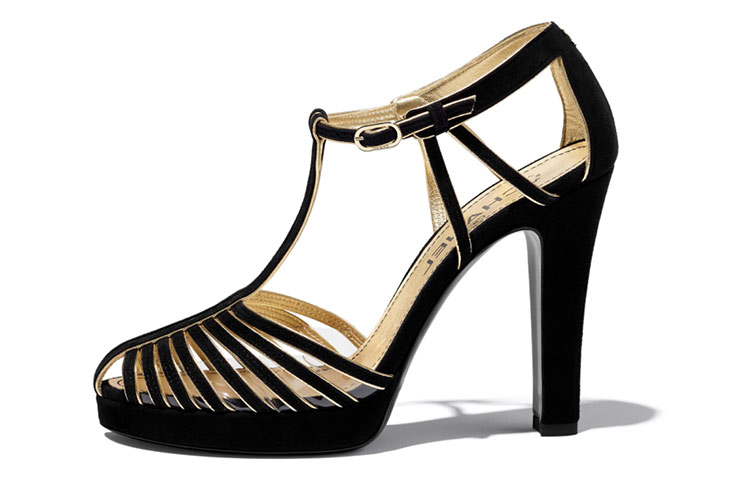 (W) Chanel Suede High Heel 'Black'