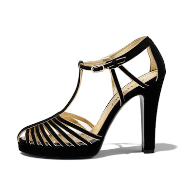 (W) Chanel Suede High Heel 'Black'
