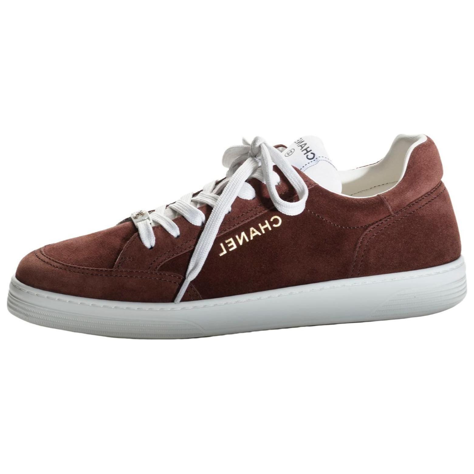 (W) Chanel Suede Low-Top Sneakers 'Classic CMFT Brown'